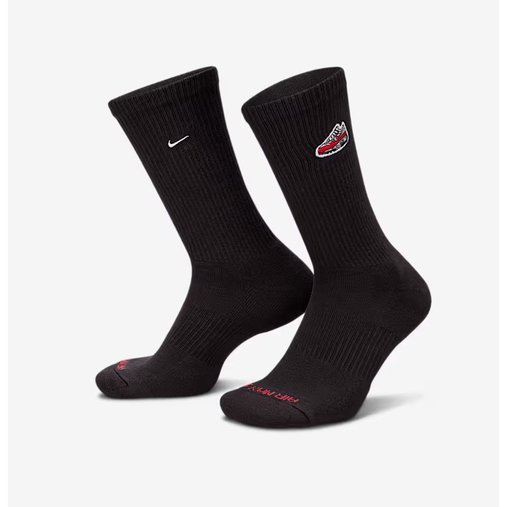NIKE Dri-FIT Everyday Plus 'Air Max 1' Crew Socks FQ0327-010 Black Men's 8-12
